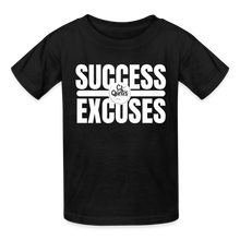 Load image into Gallery viewer, Success Over Excuses Youth Tagless T-Shirt - black
