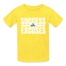 Load image into Gallery viewer, Success Over Excuses Youth Tagless T-Shirt - yellow

