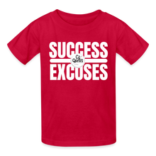 Load image into Gallery viewer, Success Over Excuses Youth Tagless T-Shirt - red
