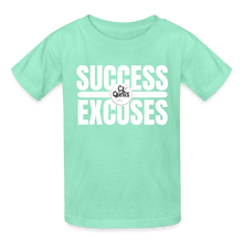 Load image into Gallery viewer, Success Over Excuses Youth Tagless T-Shirt - deep mint
