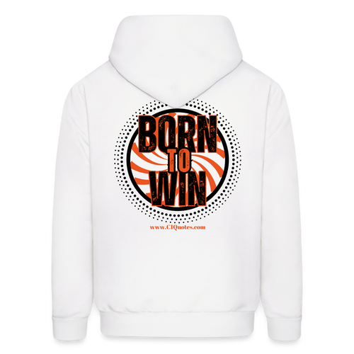 Born To Win Hoodie (Black Print) - white