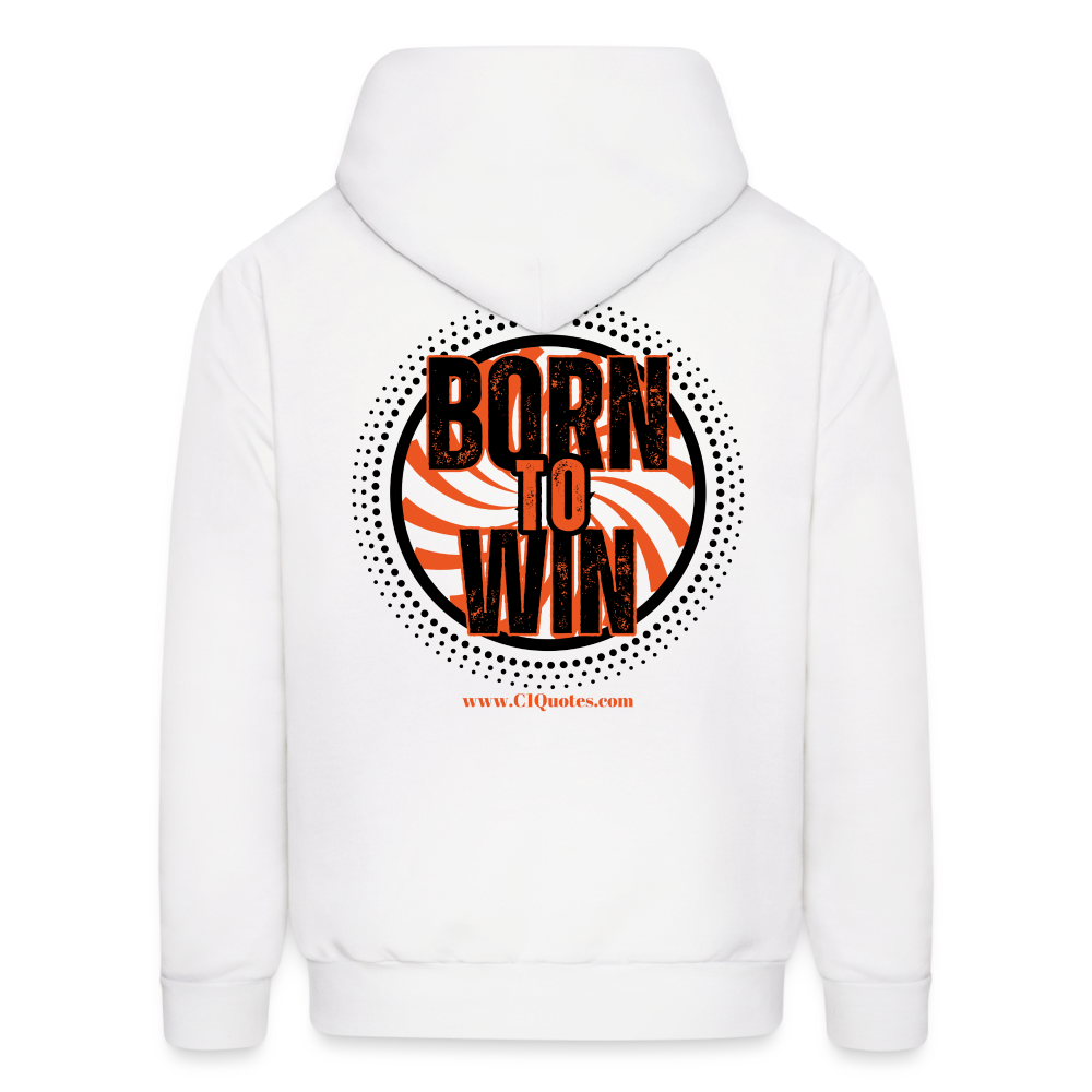 Born To Win Hoodie (Black Print) - white