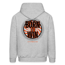 Load image into Gallery viewer, Born To Win Hoodie (Black Print) - heather gray
