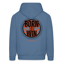 Load image into Gallery viewer, Born To Win Hoodie (Black Print) - denim blue

