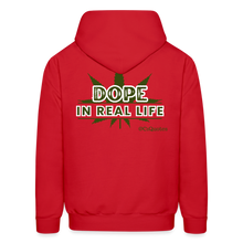Load image into Gallery viewer, Dope In Real Life Hoodie (White Outline) - red
