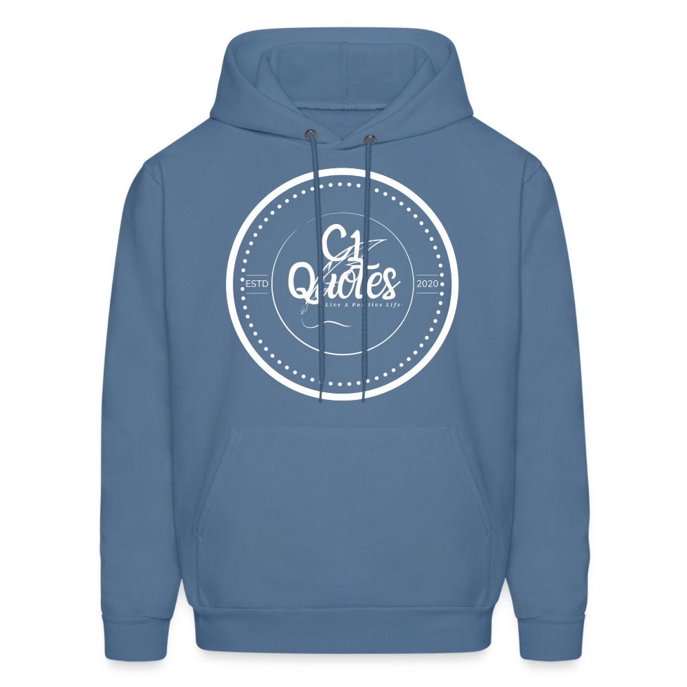 Dope In Real Life Hoodie (White Outline) - denim blue