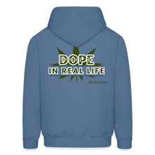 Load image into Gallery viewer, Dope In Real Life Hoodie (White Outline) - denim blue
