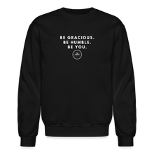 Load image into Gallery viewer, Be Gracious Sweatshirt (White Print) - black
