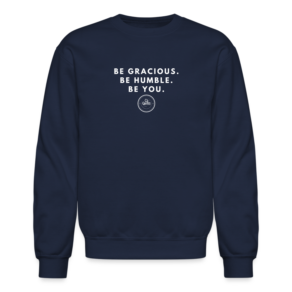 Be Gracious Sweatshirt (White Print) - navy