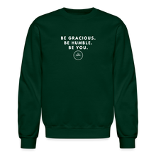 Load image into Gallery viewer, Be Gracious Sweatshirt (White Print) - forest green

