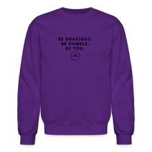 Load image into Gallery viewer, Be Gracious Sweatshirt (Black Print) - purple
