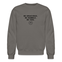 Load image into Gallery viewer, Be Gracious Sweatshirt (Black Print) - asphalt gray
