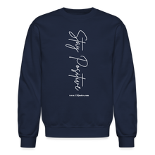 Load image into Gallery viewer, Stay Positive Sweatshirt (White Print) - navy
