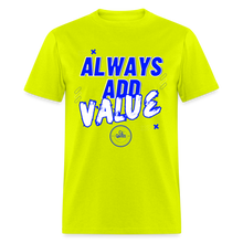 Load image into Gallery viewer, Always Unisex Classic T-Shirt (Blue Print) - safety green
