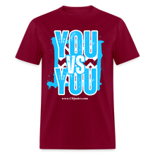Load image into Gallery viewer, You vs You Unisex Classic T-Shirt (Blue w/ White Outline) - burgundy
