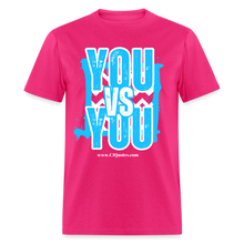 Load image into Gallery viewer, You vs You Unisex Classic T-Shirt (Blue w/ White Outline) - fuchsia
