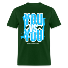 Load image into Gallery viewer, You vs You Unisex Classic T-Shirt (Blue w/ White Outline) - forest green
