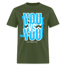 Load image into Gallery viewer, You vs You Unisex Classic T-Shirt (Blue w/ White Outline) - military green
