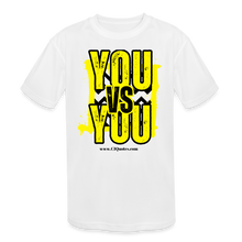 Load image into Gallery viewer, You vs You (Yellow w/ Black Outline) Kids&#39; Moisture Wicking Performance T-Shirt - white
