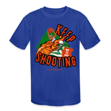 Load image into Gallery viewer, Keep Shooting Kids&#39; Moisture Wicking Performance T-Shirt - royal blue
