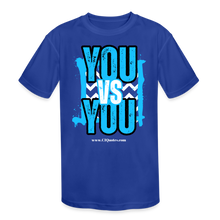 Load image into Gallery viewer, You vs You (Blue w/ Black Outline) Kids&#39; Moisture Wicking Performance T-Shirt - royal blue
