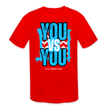 Load image into Gallery viewer, You vs You (Blue w/ Black Outline) Kids&#39; Moisture Wicking Performance T-Shirt - red
