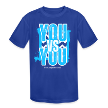 Load image into Gallery viewer, You vs You (Blue w/ White Outline) Kids&#39; Moisture Wicking Performance T-Shirt - royal blue
