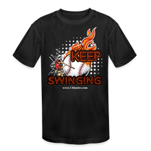 Load image into Gallery viewer, Keep Swinging Kids&#39; Moisture Wicking Performance T-Shirt - black
