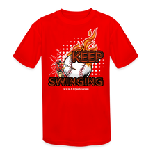 Load image into Gallery viewer, Keep Swinging Kids&#39; Moisture Wicking Performance T-Shirt - red
