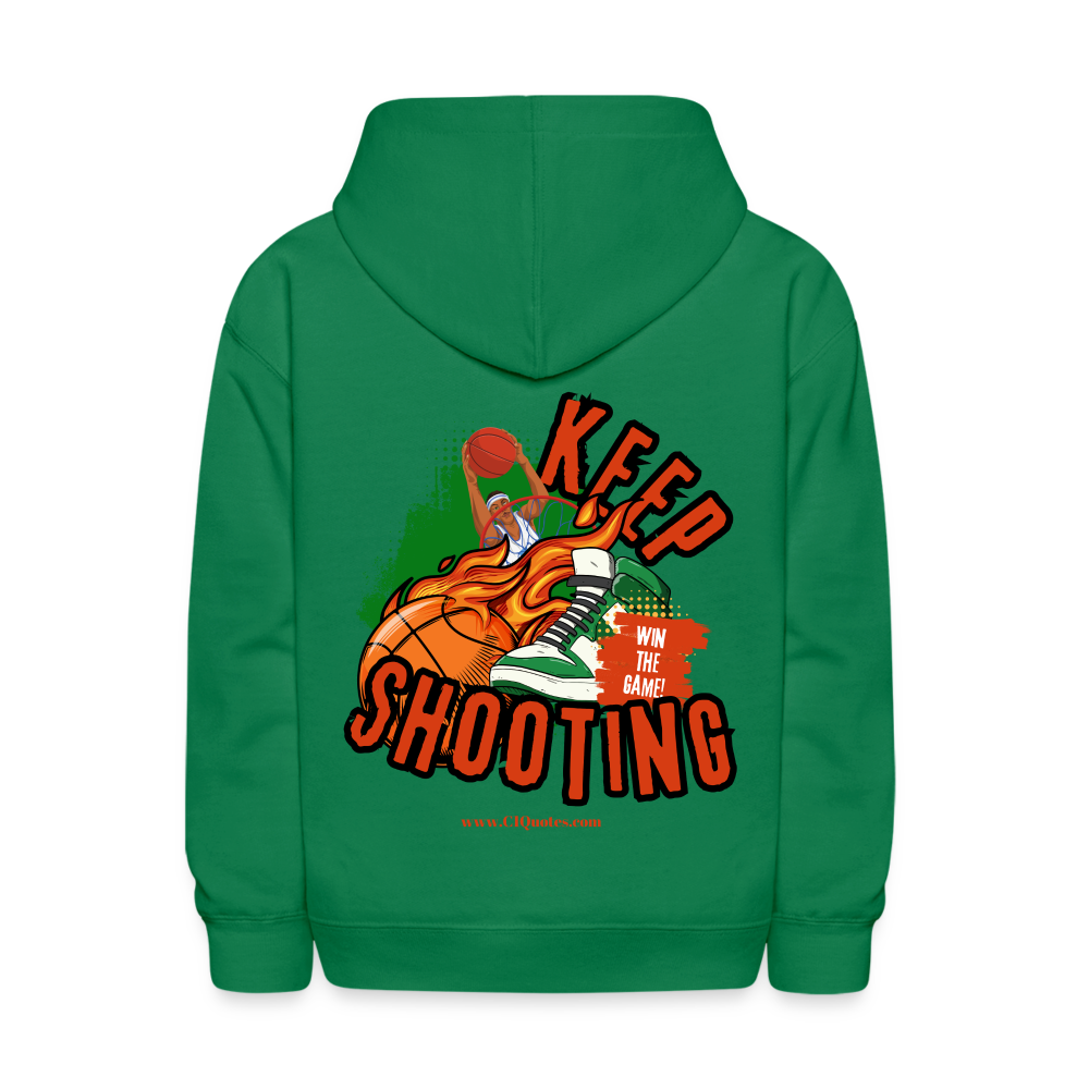 Keep Shooting Kids' Hoodie - kelly green