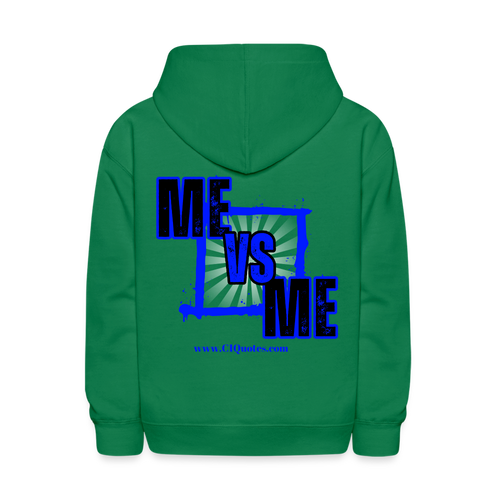 Me Vs Me Kids' Hoodie (Blue) - kelly green