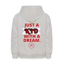 Load image into Gallery viewer, Just A Kid Hoodie (Red) - heather gray
