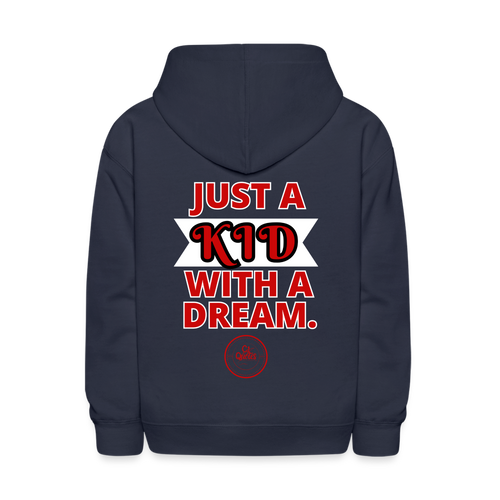 Just A Kid Hoodie (Red) - navy