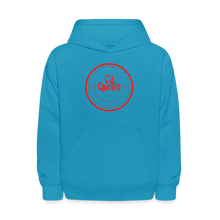Load image into Gallery viewer, Just A Kid Hoodie (Red) - turquoise
