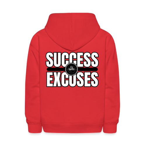 Success Over Excuses Kids' Hoodie - red