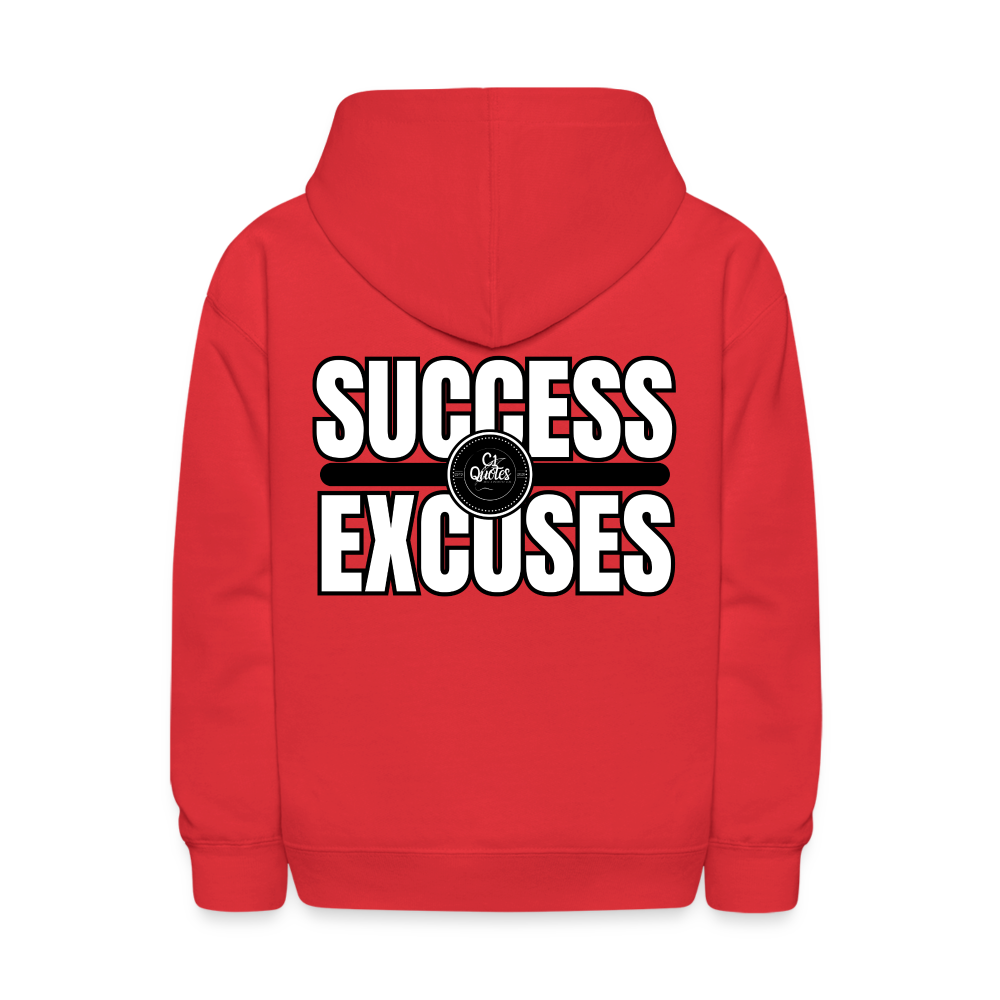 Success Over Excuses Kids' Hoodie - red