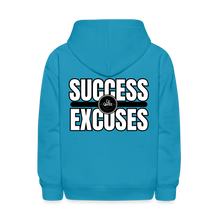 Load image into Gallery viewer, Success Over Excuses Kids&#39; Hoodie - turquoise
