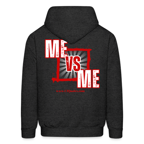 Me Vs Me Hoodie (Red) - charcoal grey