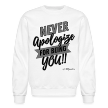 Load image into Gallery viewer, Never Apologize Sweatshirt (Gray Print) - white
