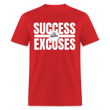 Load image into Gallery viewer, Success Over Excuses Unisex Classic T-Shirt (White Lettering) - red

