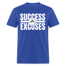 Load image into Gallery viewer, Success Over Excuses Unisex Classic T-Shirt (White Lettering) - royal blue
