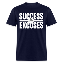 Load image into Gallery viewer, Success Over Excuses Unisex Classic T-Shirt (White Lettering) - navy
