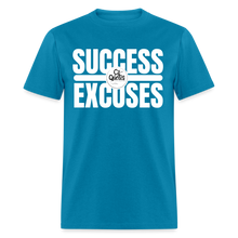Load image into Gallery viewer, Success Over Excuses Unisex Classic T-Shirt (White Lettering) - turquoise
