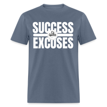 Load image into Gallery viewer, Success Over Excuses Unisex Classic T-Shirt (White Lettering) - denim
