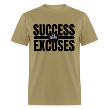 Load image into Gallery viewer, Success Over Excuses Unisex Classic T-Shirt (Black Lettering) - khaki
