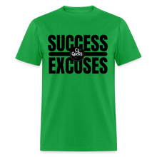 Load image into Gallery viewer, Success Over Excuses Unisex Classic T-Shirt (Black Lettering) - bright green
