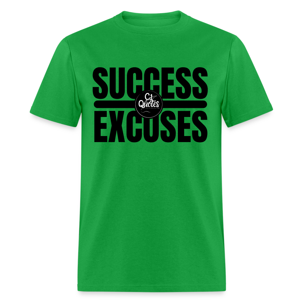 Success Over Excuses Unisex Classic T-Shirt (Black Lettering) - bright green