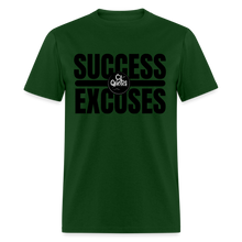 Load image into Gallery viewer, Success Over Excuses Unisex Classic T-Shirt (Black Lettering) - forest green
