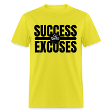 Load image into Gallery viewer, Success Over Excuses Unisex Classic T-Shirt (Black Lettering) - yellow
