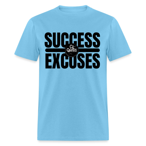 Success Over Excuses Unisex Classic T-Shirt (Black Lettering) - aquatic blue